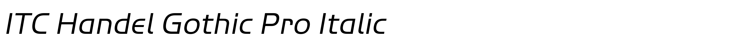 ITC Handel Gothic Pro Italic